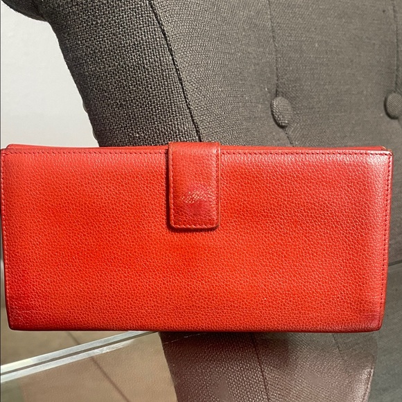 MCM Scarlet Leather Wallet with Gold Accents - Picture 3 of 9